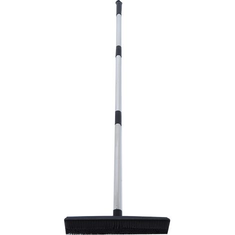 Balai Télescopique Multifonction pour Tapis et Poils d'Animaux - Outil de Nettoyage Noir (1/5)