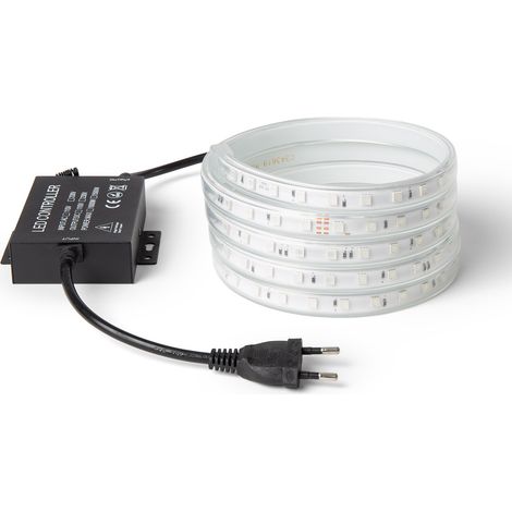 Ruban LED RGB 220V SMD 60 LED/m 9.5W/m Largeur 14.5mm Coupe 100cm IP65 avec Télécommande Sur Mesure RGB 25 m (1/5)