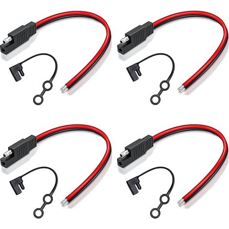 Cavo di prolunga per auto SAE maschio 14AWG da 30 cm (1 piede) con adattatore di alimentazione SAE per auto, 12 Volt, connettore rapido, cavo a spina singola (4 pezzi) (1/5)
