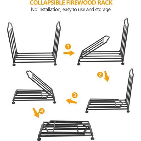 Étagère de rangement en bois intérieur et extérieur noir 1pcs (1/5)