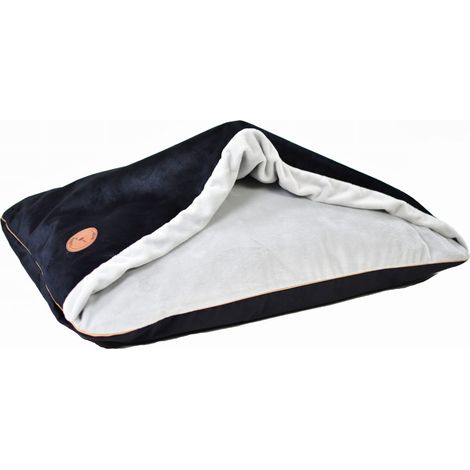 Nerz NEL schwarzer Samt + grauer glatter Minky 100 cm x 80 cm (1/5)