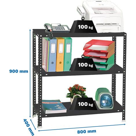Simonrack Robuste Regal Anthrazit 3 Ebenen 900x800x400 mm