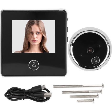 Visionneuse de Porte Intelligente 2.8 Pouces avec Caméra HD, Vision Nocturne Infrarouge pour Sécurité Maison/Hôtel