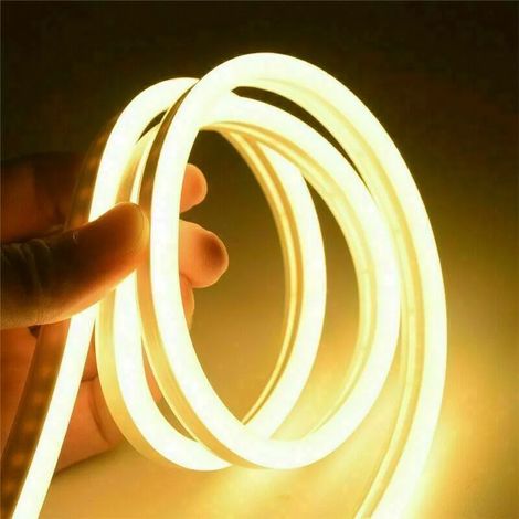 Striscia LED Neon Flex 5m IP65, Flessibile, Impermeabile, 12V, 600 LEDs Bianco Caldo