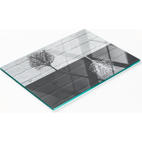 Planche à découper en verre avec motif décoratif d'arbre mural 80x52 cm (1/5)