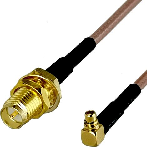 Cavo pigtail MMCX con connettore RA/SMA-RP, diametro 1 m, compatibile con RG316, cavo RG316. (1/2)