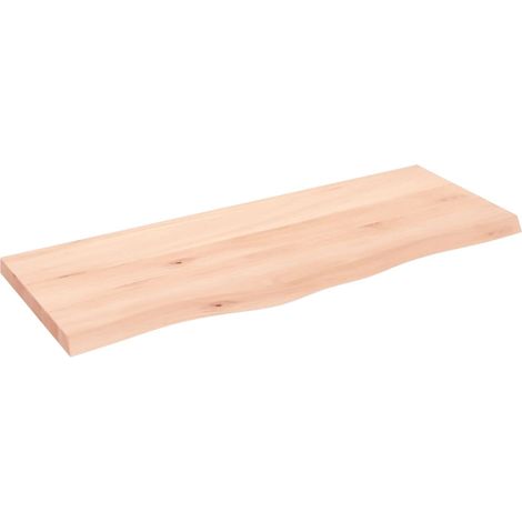Ripiano a Parete 100x40x4 cm Legno Massello Rovere Non Trattato (1/5)