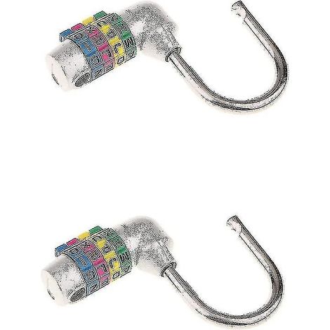 2 cadenas à code à 4 chiffres avec serrure à combinaison - Argent (hy) (1/5)