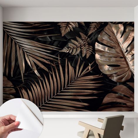Papier peint autocollant adhésif installation rapide du papier peint durable et résistante Feuilles exotiques 152x104 cm (1/5)