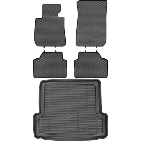 Juego de alfombrillas de goma para coche y maletero para BMW Serie 3 E91 Estate (2005-2012).