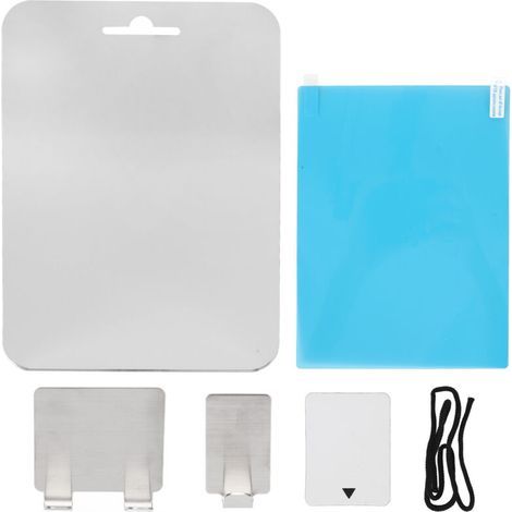 Miroir de Douche Rectangulaire Anti-Buée avec Film et Corde Accroche, pour Salle de Bain