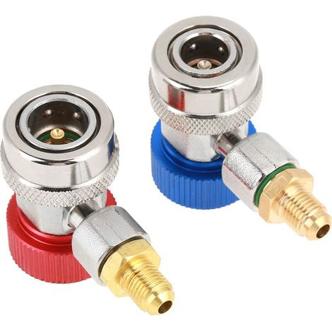 Raccords Rapides Haute/Basse Pression Climatisation R134A avec Bouchons (1/5)