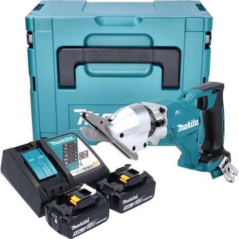 Makita DJS 800 RTJ Akku Faserzementschere 18 V Brushless + 2x Akku 5,0 Ah + Ladegerät + Makpac