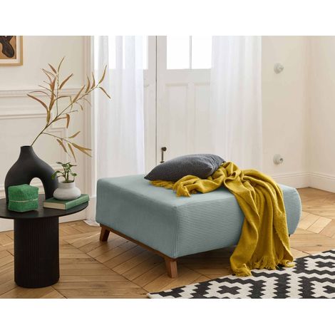 Cristal - modulierbarer hocker - 95 cm - aus cordsamt - blau (1/5)