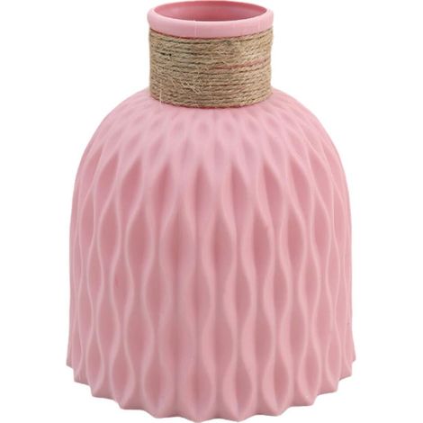 Vase À Fleurs En Plastique - 14,5 X 12 X 4,5 Cm - Blanc Rose Beige Gris Foncé - Décoration Intérieure Nordique - Lot De 1 (1/5)