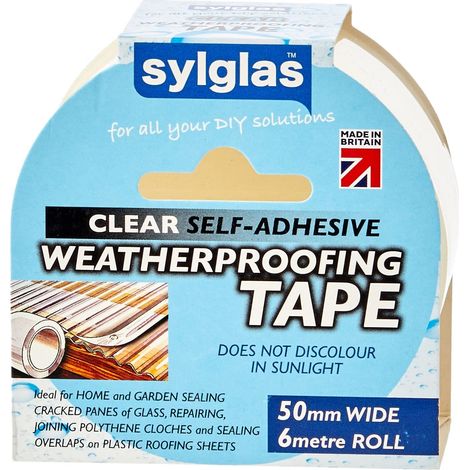 Sylglas Weatherproofing Tape 50mm x 6m - Clear, Durable, Waterproof Sealant for Repairs (1/3)