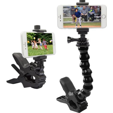 Schwanenhals-Handyhalterung, Klemme für Mobiltelefone, kompatibel mit iPhones und anderen Geräten von 10,2 bis 17,8 cm (1/5)