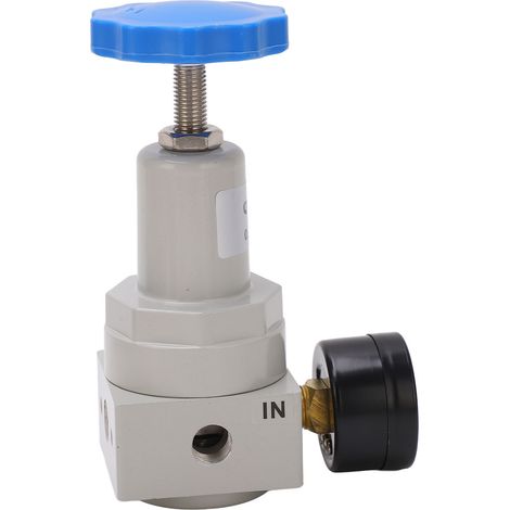 Automatischer Luftdruckregler mit Manometer, Überdruckventil aus Aluminiumlegierung QTYH-10, Bereich 0,1–1,6 MPa (1/5)
