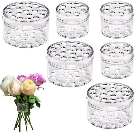 6 supports à fleurs Ikebana en spirale, idées de bricolage floral, support en plastique transparent, 2 tailles (1/5)