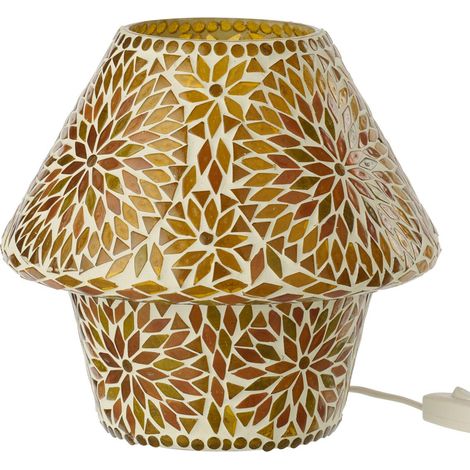 Lampe à Poser Mosaïque "Mari" 24cm Marron & Orange