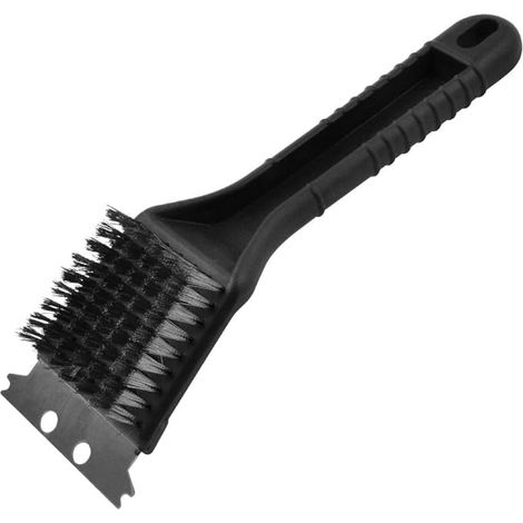Brosse de nettoyage barbecue avec poignée, brosse métallique et grattoir pour grill et cuisson extérieure (1/2)