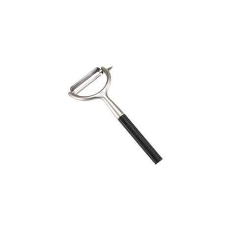 Obstschäler, hochwertiger Rotationsschäler aus Zinklegierung, Gemüseschäler mit integriertem Reinigungsmittel, spülmaschinenfest (schwarz) - Crezuo