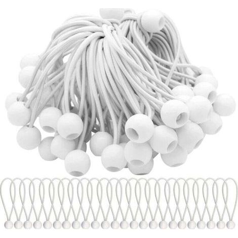 Confezione da 50 corde elastiche, 150 mm – Gomma e plastica – Resistenti agli agenti atmosferici – Per tende, striscioni e teloni (1/5)