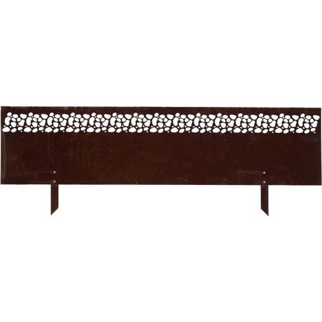 Bordure jardin acier rouillé ajourée 105x35cm – Résistante aux intempéries – Finition patinée – Installation rapide et sans entretien (1/4)