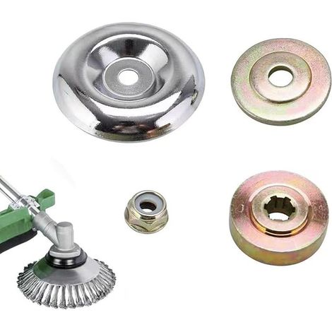 Kit Fixation écrou Lame Boîte,Tête de Débroussailleuse Universelle Accessoires,4 Morceaux Kit Ecrou Tete Debroussailleuse,Lames de Boîte Vitesse Métal,pour Tondeuse à Gazon Brosse Cutter (1/5)