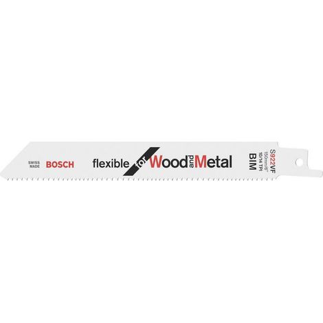 Lame de scie sabre S 922 VF, flexible pour bois et métal, pack de 25