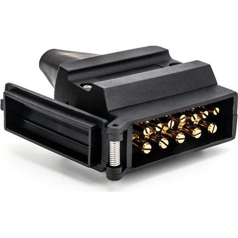 Conector de remolque de 12 cables con enchufe plano, conexión de alimentación para remolque, accesorios para caravanas (1/2)