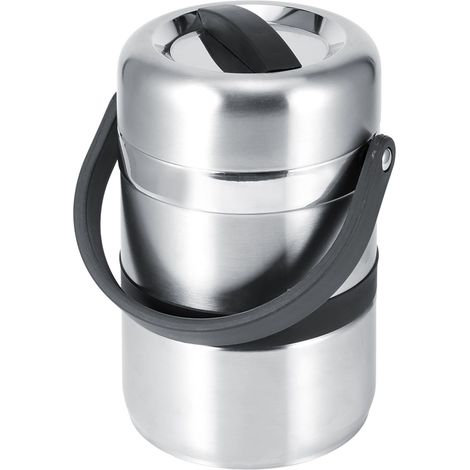Eosnow Tragbare, mehrschichtige, isolierte Thermo-Lunchbox aus Edelstahl, Lebensmittelbehälter, Geschirr, 1,8 l