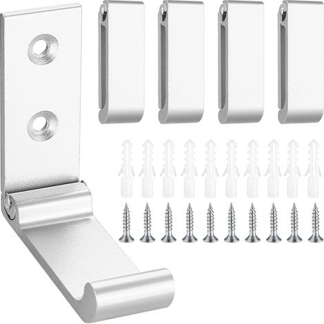 Lot de 5 crochets muraux pliables à 90° pour cuisine, salle bain, serviettes, clés, sacs Argenté Couleur Argent -'Couleur Argent (1/2)