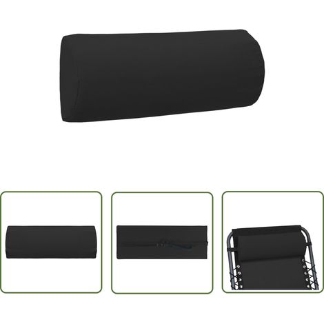The Living Store Appui-tête de chaise longue Noir 40x7,5x15 cm Textilène - Coussin Chaise Longue - Appui Tête Chaise Longue - Textile - Extérieur - Jardin (1/5)
