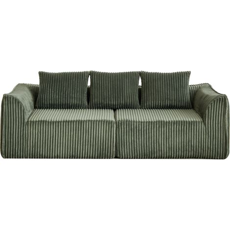 Fauteuil cuir minimaliste - Lignes sinueuses - Dossier incliné - 2 coussins - Pour salon, chambre, bureau - Design élégant et confortable (1/5)