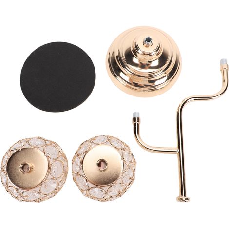 Candélabre doré à 2 bras avec bougeoirs en cristal pour bougies chauffe-plat, idéal pour un mariage, une fête ou un centre de table. (1/5)