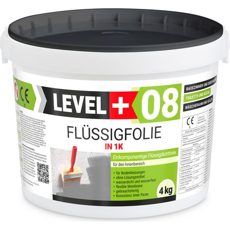 LEVEL+ Flüssigfolie Badabdichtung 1K Dichtfolie L+08 - 4KG