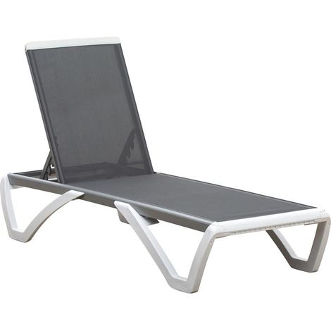 LETTINO PRENDISOLE CON SCHIENALE RECLINABILE E ROTELLE POSTERIORI. 195X67.5X33 CM. GRIGIO E BIANCO (1/5)