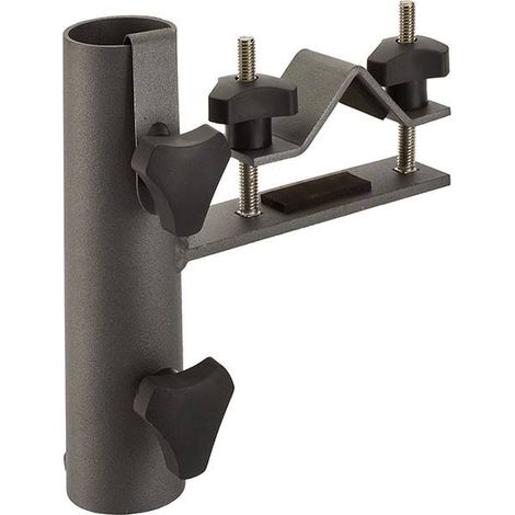 Portaombrellone da giardino con attacco orizzontale per ringhiere rotonde - PLATINUM nero Homms (1/4)
