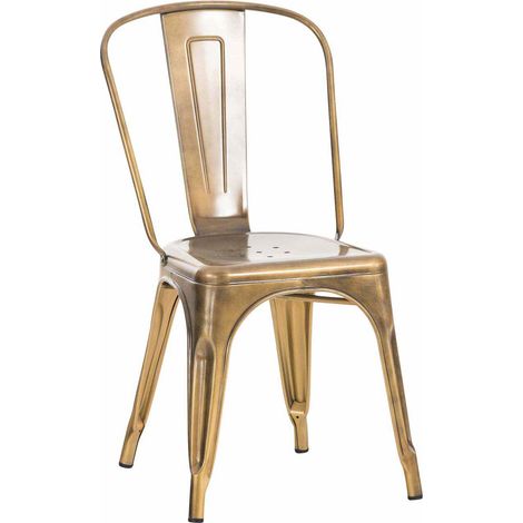Silla apilable estilo industrial factory metal dorado CDS101113 (1/5)