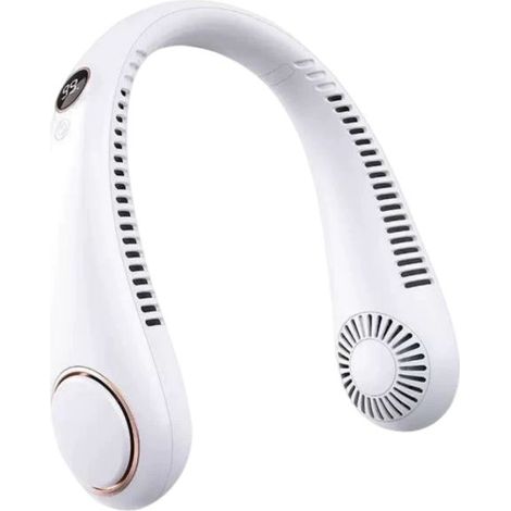 Ventilateur de cou portable sans pales, ventilateur suspendu rafraîchissant à 360°, ventilateur de cou personnel rechargeable par USB (1/5)