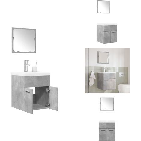 Ensemble de meubles de salle de bain 3 pcs gris béton - Ensemble De Meubles De Salle De Bain - Ensembles De Meubles De Salle De Bain - Armoire De Salle De Bain - Armoire De Rangement De Salle De Bain (1/5)
