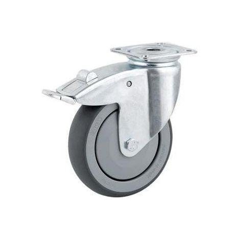 Roulettes pivotantes en acier galvanisé à platine de fixation TENTE 2475PJP050P40