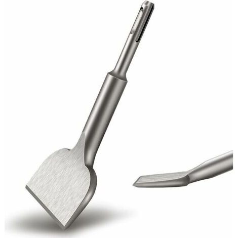QORVA
-Burin SDS PLUS Carrelage, 165mm x 75mm  Série d'élargissement de Haute Qualité, Ciseau à Tuiles Courbé Ciselé pour la Céramique et Les Carreaux de Sol,