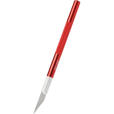Couteau à sculpter en acier inoxydable rouge, lame de scalpel pour le travail du bois, outil de réparation de téléphone portable à faire soi-même (1/5)
