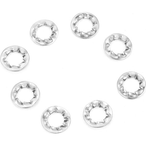 100-teiliges Set aus Edelstahl-Sicherungsscheiben mit Außenverzahnung, flach, M6 (1/5)