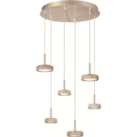 Lampada a sospensione NINA in metallo verniciato 45 cm Oro 6 Luci Led (1/4)