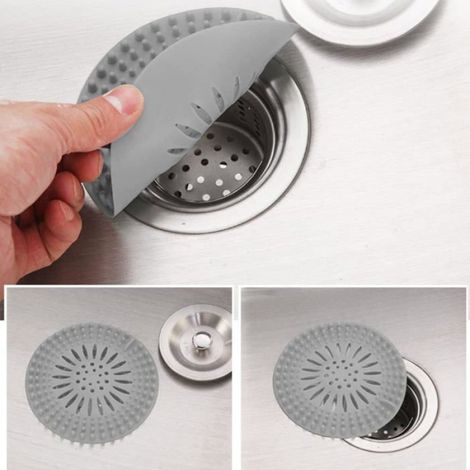 Protection de Drain de Silicone, Filtre Evier de Cuisine avec Ventouse, Filtre de Couverture de Drain de Baignoire, Filtre D'éVier (1/4)