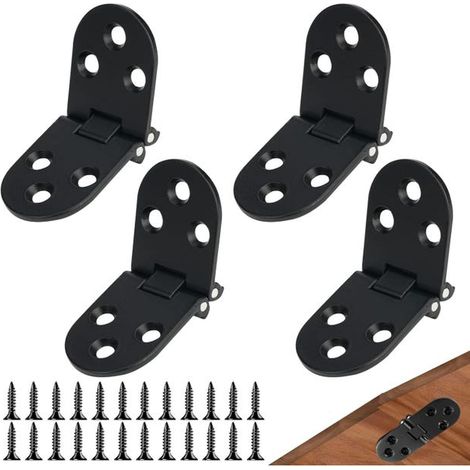 (4 pièces) Charnière Plate De Porte Pliables Charnières Porte Pliables Charnière Flip Pliable Alliage Table Machine Coudre Rabattable (1/5)