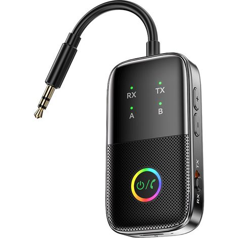 Émetteur-récepteur Bluetooth pour TV/avion, compatible avec 2 casques audio grâce à la technologie AptX Adaptive/faible latence, adaptateur audio sans fil auxiliaire 3,5 mm pour chaîne hi-fi, voyages, (1/5)